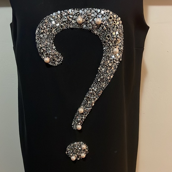 Moschino Cheap Chic Black Wool Question Mark Safety Pin Dress - Picture 4 of 13